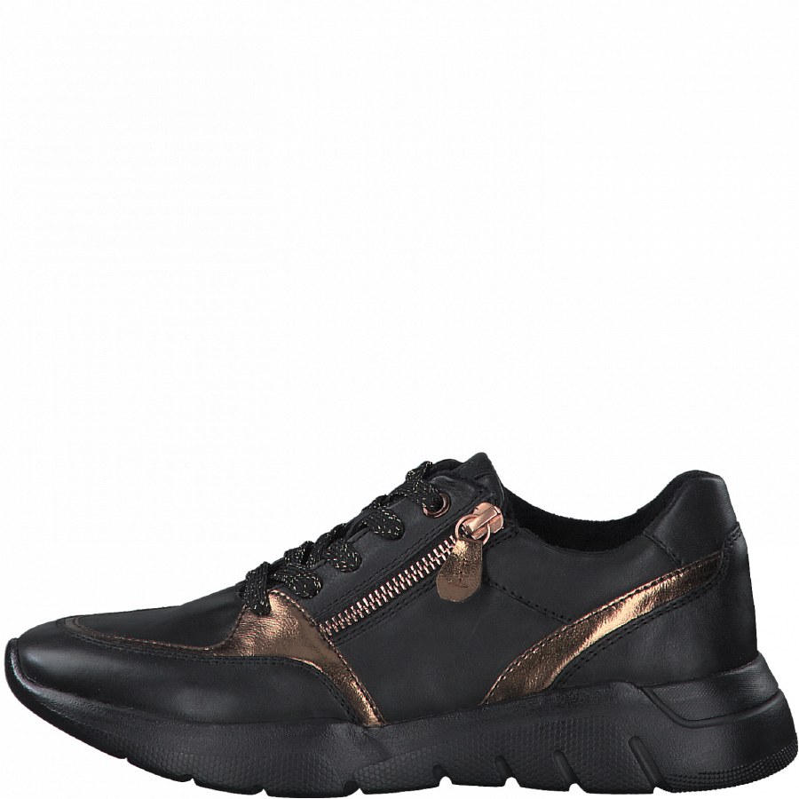 Jana '23731' Ladies Shoes (Black/Gold) Hand Footwear Ltd